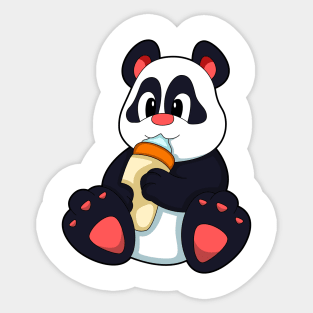 Panda with Baby bottle with Milk Sticker